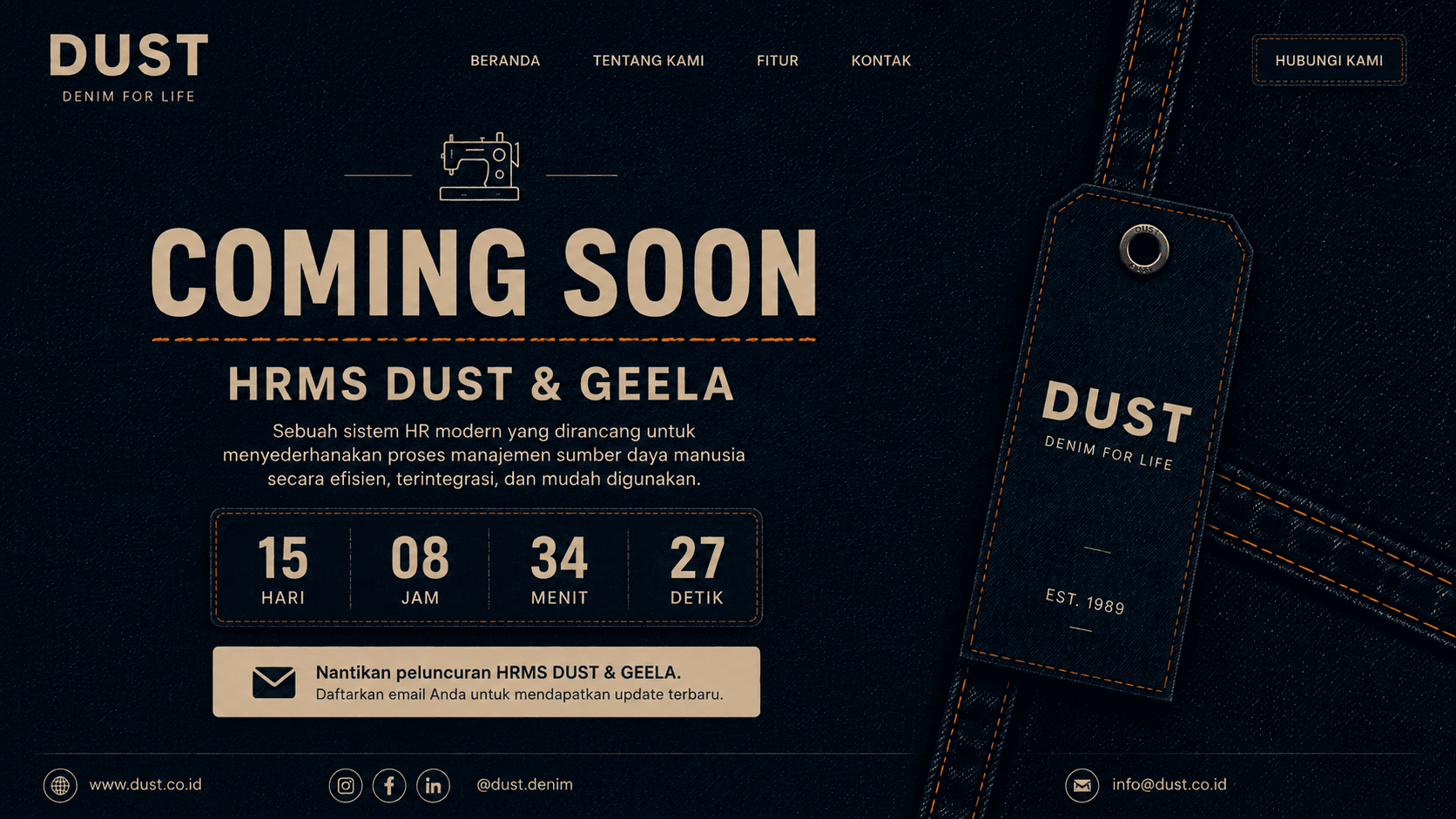 Poster peluncuran HRMS DUST & GEELA DUST & GEELA